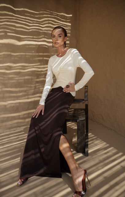 Vestido Longo Natasha Bicolor / ATENÇÃO! PEÇA EM PRÉ VENDA, COM ENVIO EM 24/03