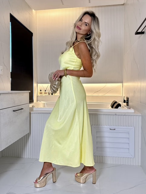 Vestido Midi Cetim - ATENÇÃO PEÇA COM ENVIO EM 13/01