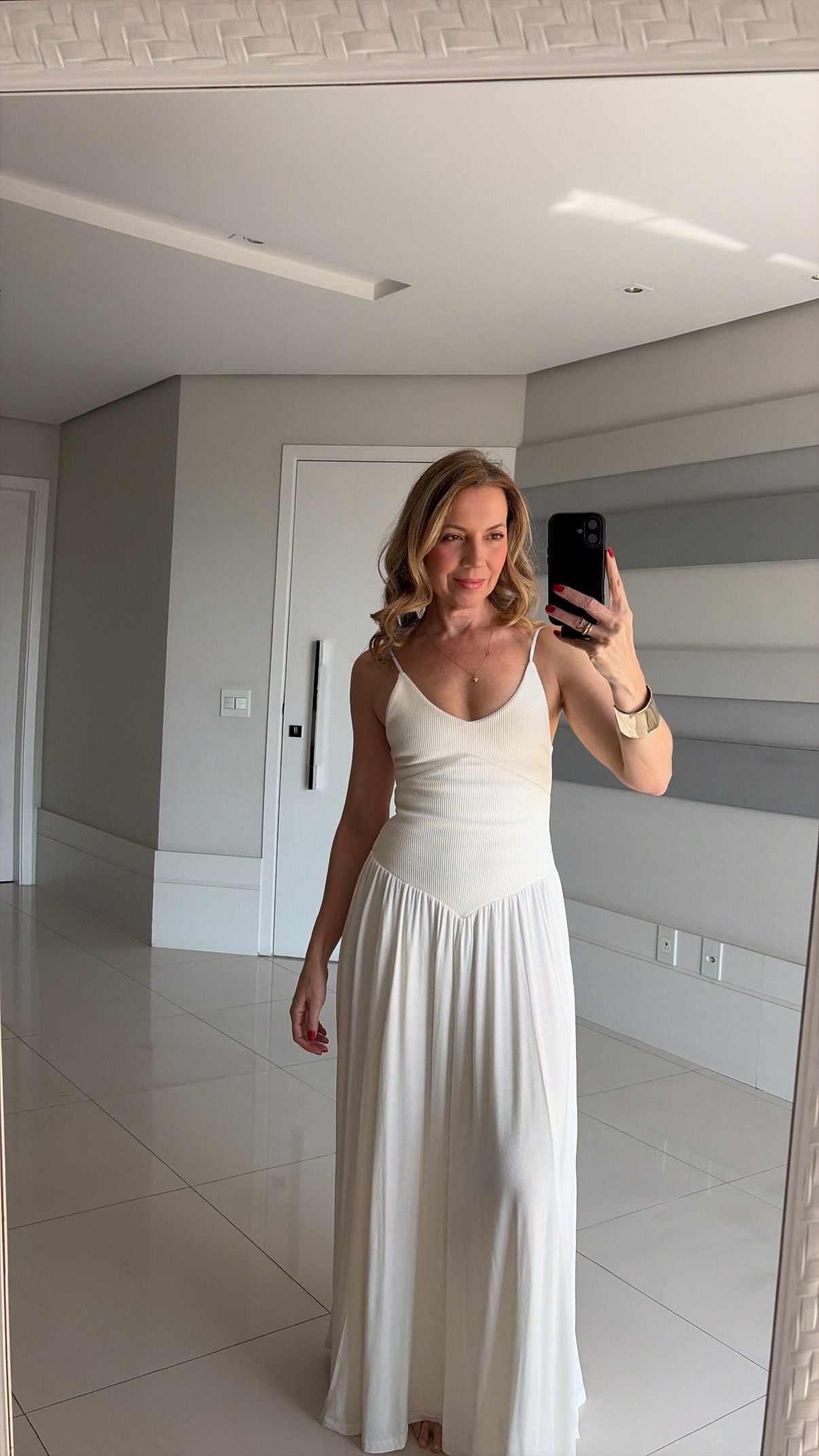 Vestido Longo Canelado Duplo Bia
