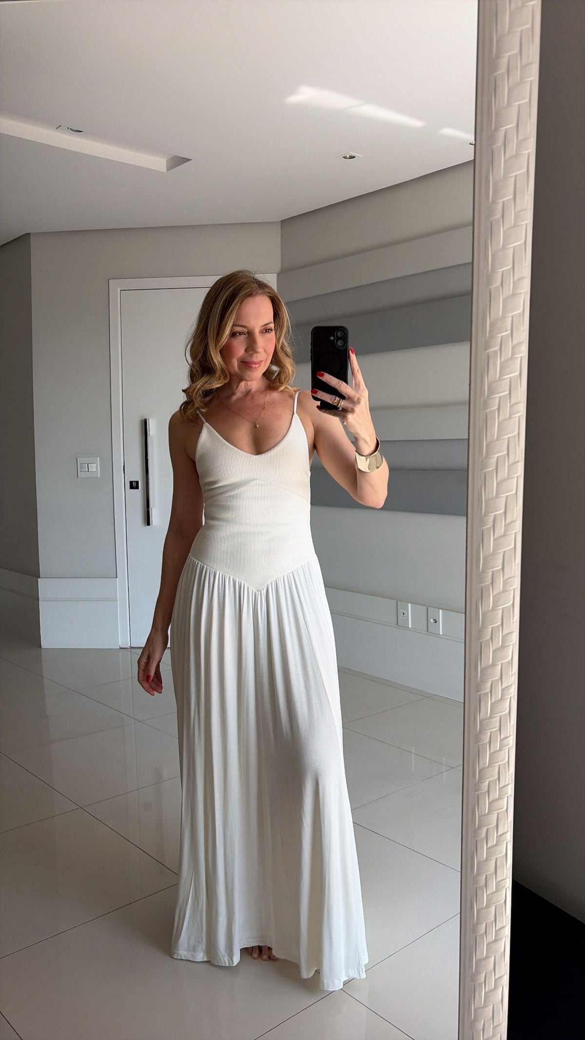 Vestido Longo Canelado Duplo Bia