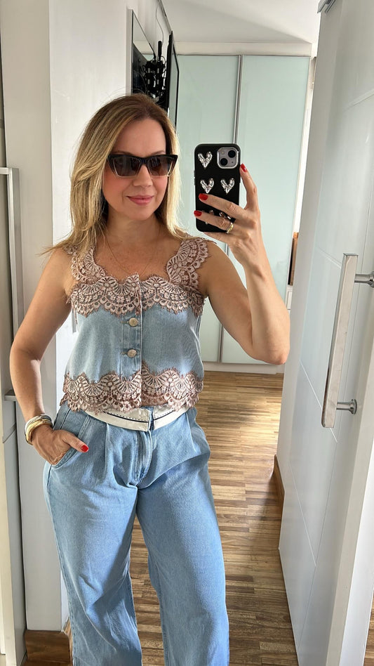 Top Jeans e Renda Brenda