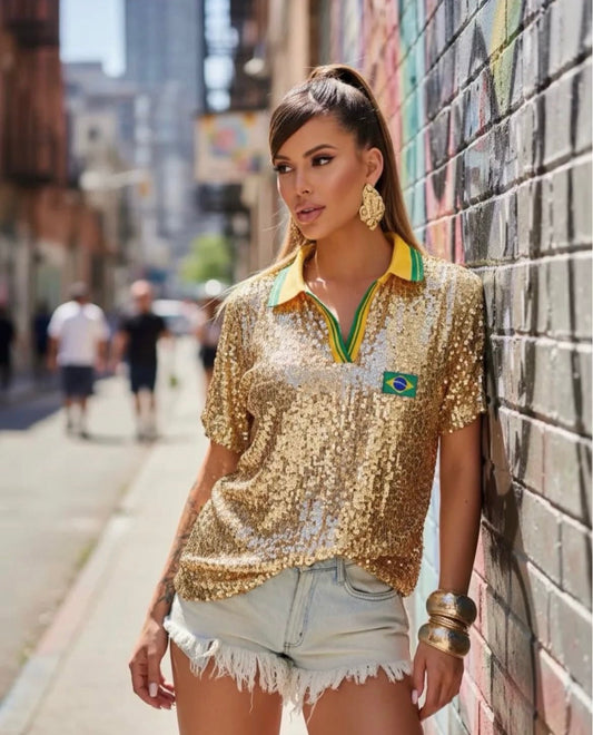 Camisa Polo Brasil - ATENÇÃO! PEÇA EM PRÉ VENDA, COM ENVIO EM 27/04