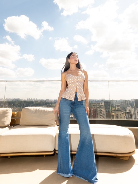 Blusa Corset Poá