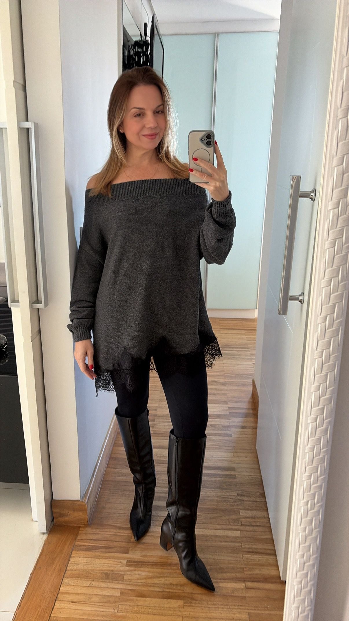 Tricot Modal Ombro a Ombro Renda