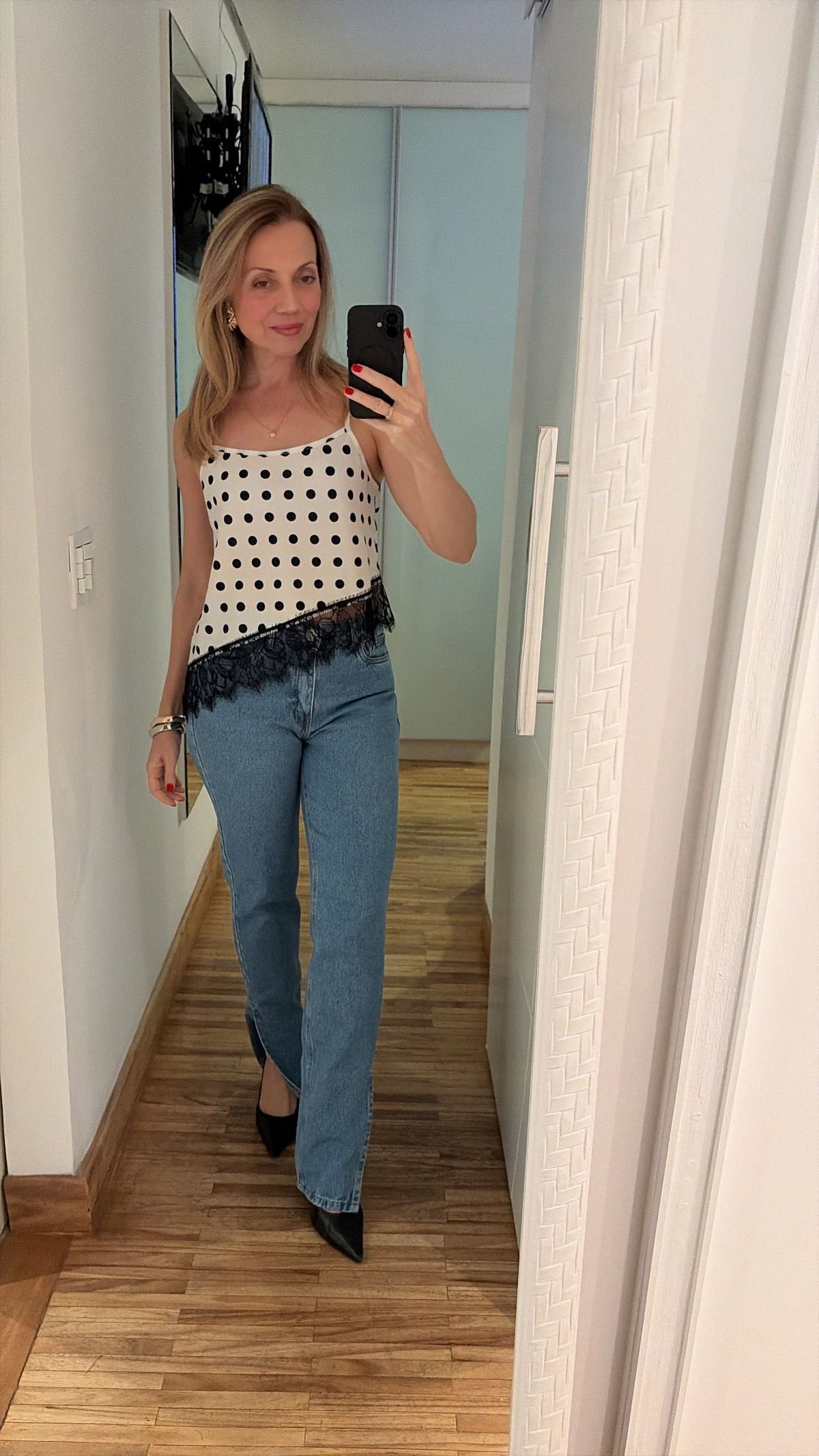 Blusa Crepe e Renda Diana