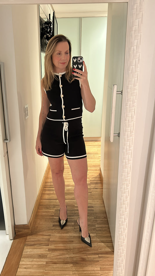 Conjunto Tricot Bicolor