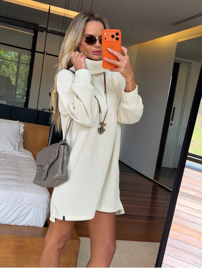 Vestido Curto Tricot Aurora - ATENÇÃO! PEÇA EM PRÉ VENDA, COM ENVIO EM 22/07