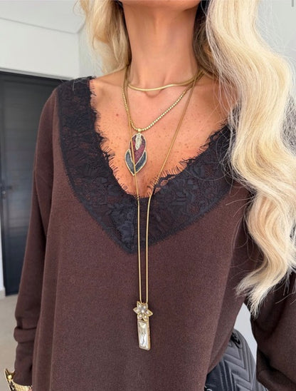 Vestido Amplo Lanzinha com Renda Romana - ATENÇÃO PEÇA EM PRÉ VENDA, COM ENVIO EM 10/05!