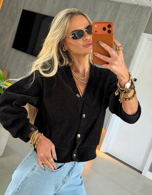 Cardigan Veludo Ushuaia - ATENÇÃO! PEÇA EM PRÉ VENDA COM ENVIO EM 29/05