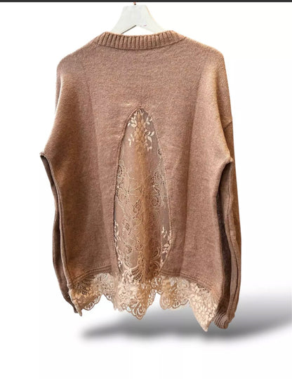 Tricot Manga Longa Renda - ATENÇÃO! PEÇA EM PRÉ VENDA, COM ENVIO EM 18/06