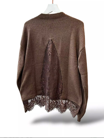 Tricot Manga Longa Renda - ATENÇÃO! PEÇA EM PRÉ VENDA, COM ENVIO EM 18/06
