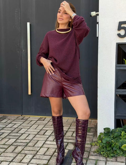 Tricot Manga Longa Renda - ATENÇÃO! PEÇA EM PRÉ VENDA, COM ENVIO EM 18/06