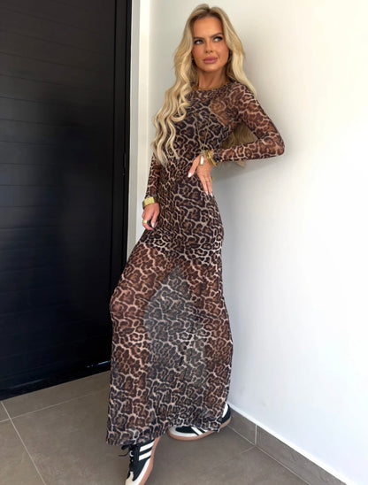 Vestido Midi Tule Animal Print - ATENÇÃO! PEÇA EM PRÉ VENDA, COM ENVIO EM 16/06