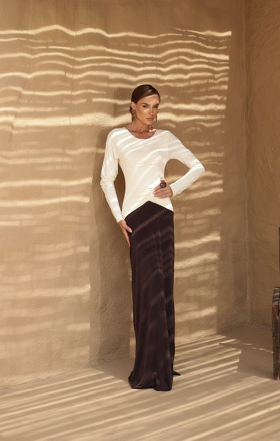 Vestido Longo Natasha Bicolor / ATENÇÃO! PEÇA EM PRÉ VENDA, COM ENVIO EM 24/03