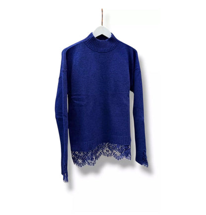 Tricot Manga Longa Renda Londres - ATENÇÃO! PEÇA EM PRÉ VENDA, COM ENVIO EM 27/06
