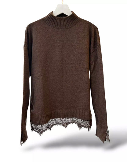 Tricot Manga Longa Renda Londres - ATENÇÃO! PEÇA EM PRÉ VENDA, COM ENVIO EM 27/06