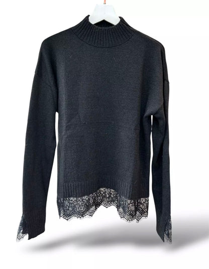 Tricot Manga Longa Renda Londres - ATENÇÃO! PEÇA EM PRÉ VENDA, COM ENVIO EM 27/06