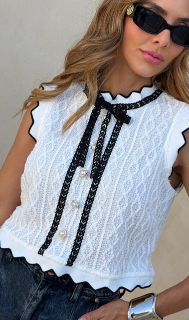 Blusa Tricoline e Renda Amanda