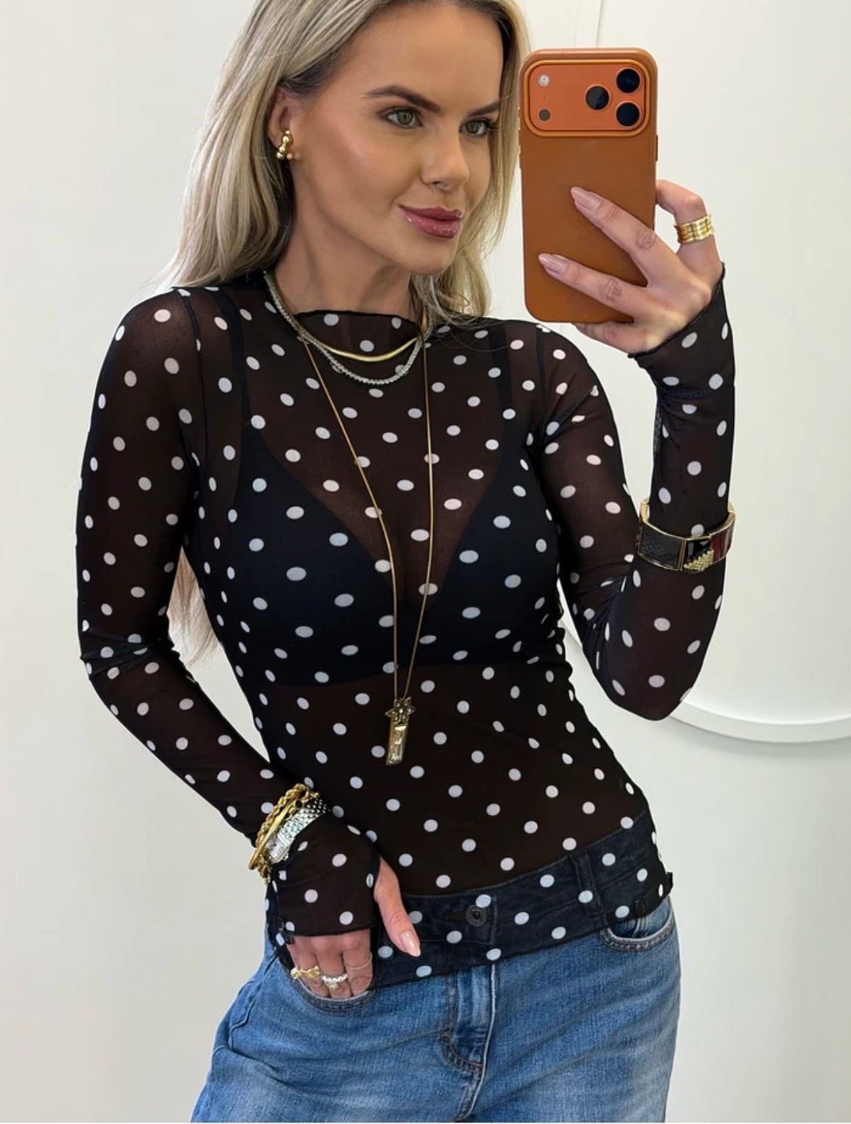 Blusa Tule Poá
