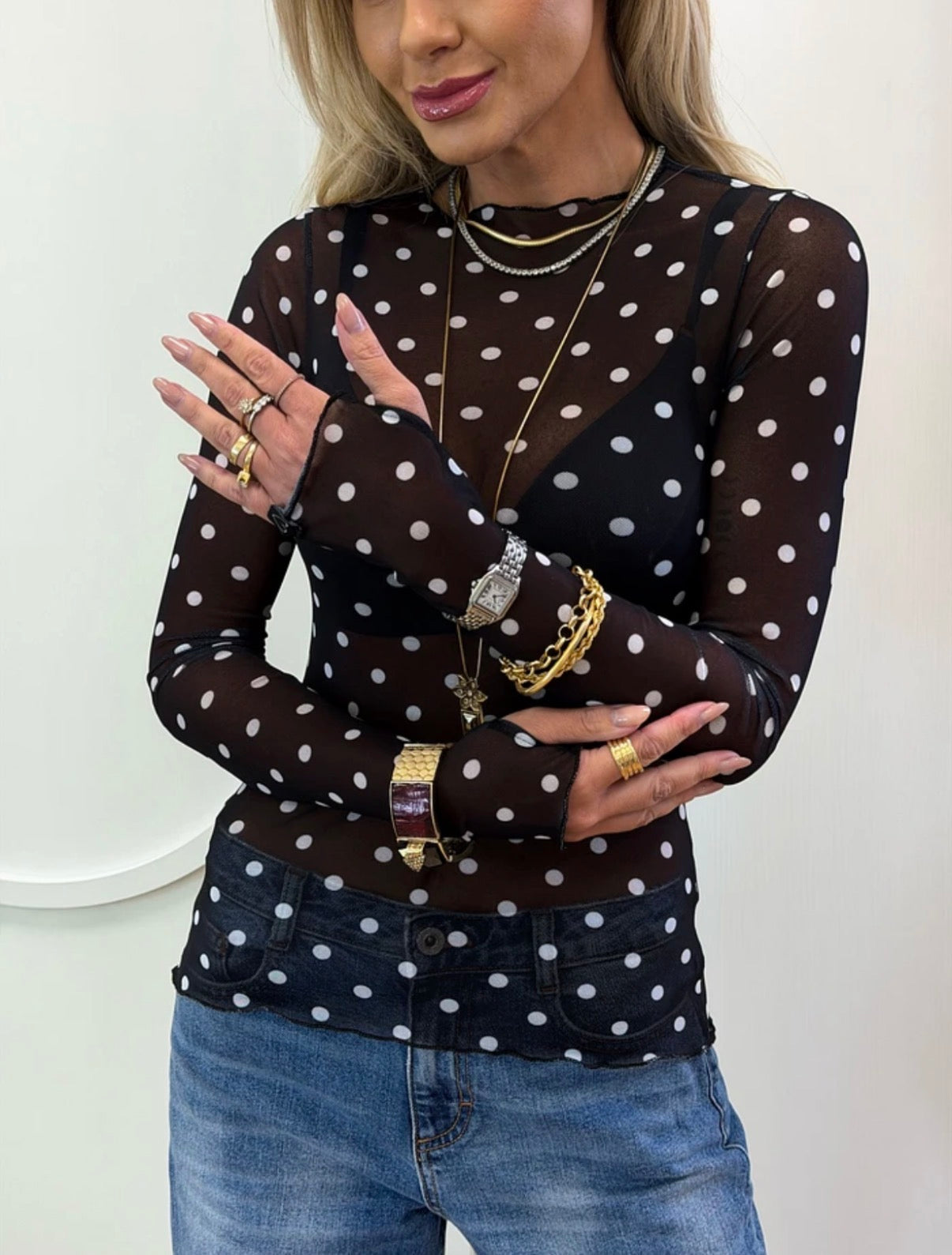 Blusa Tule Poá