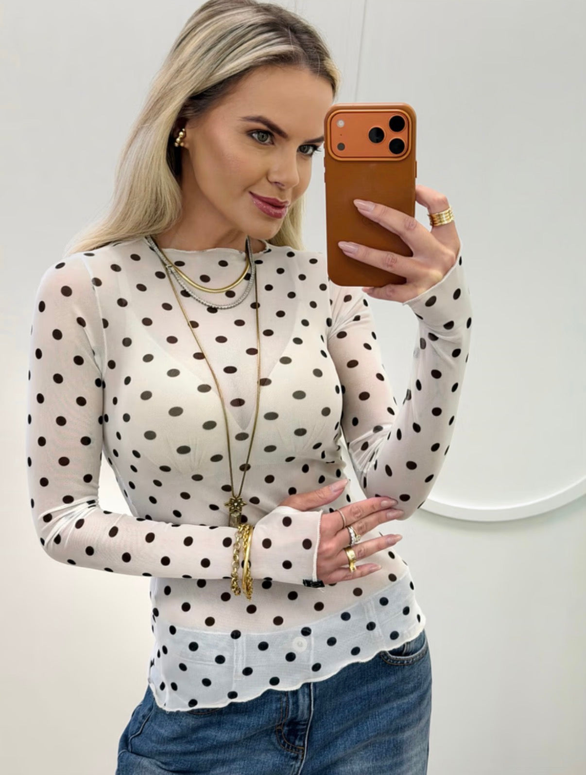 Blusa Tule Poá