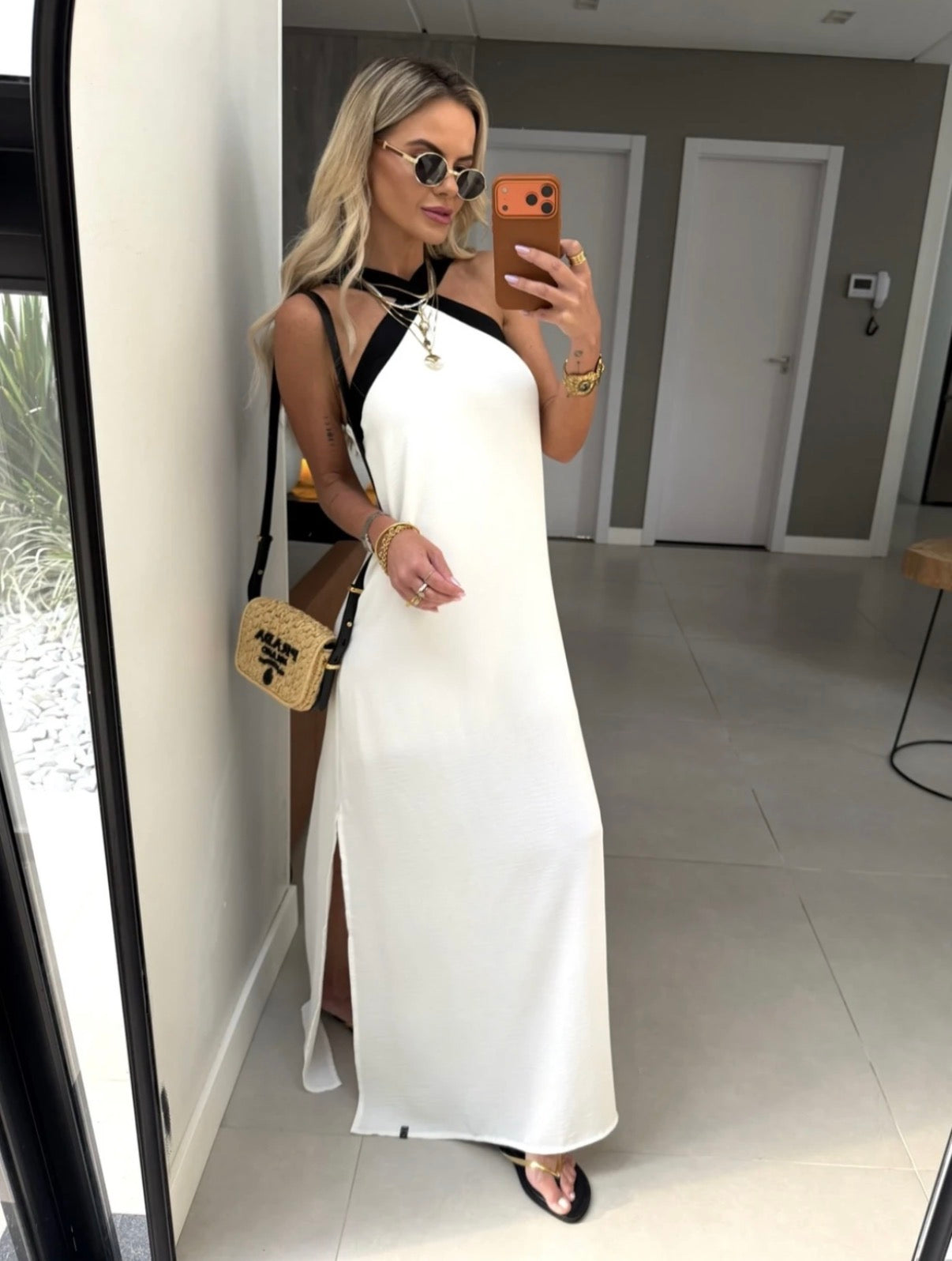 Vestido Longo Bicolor