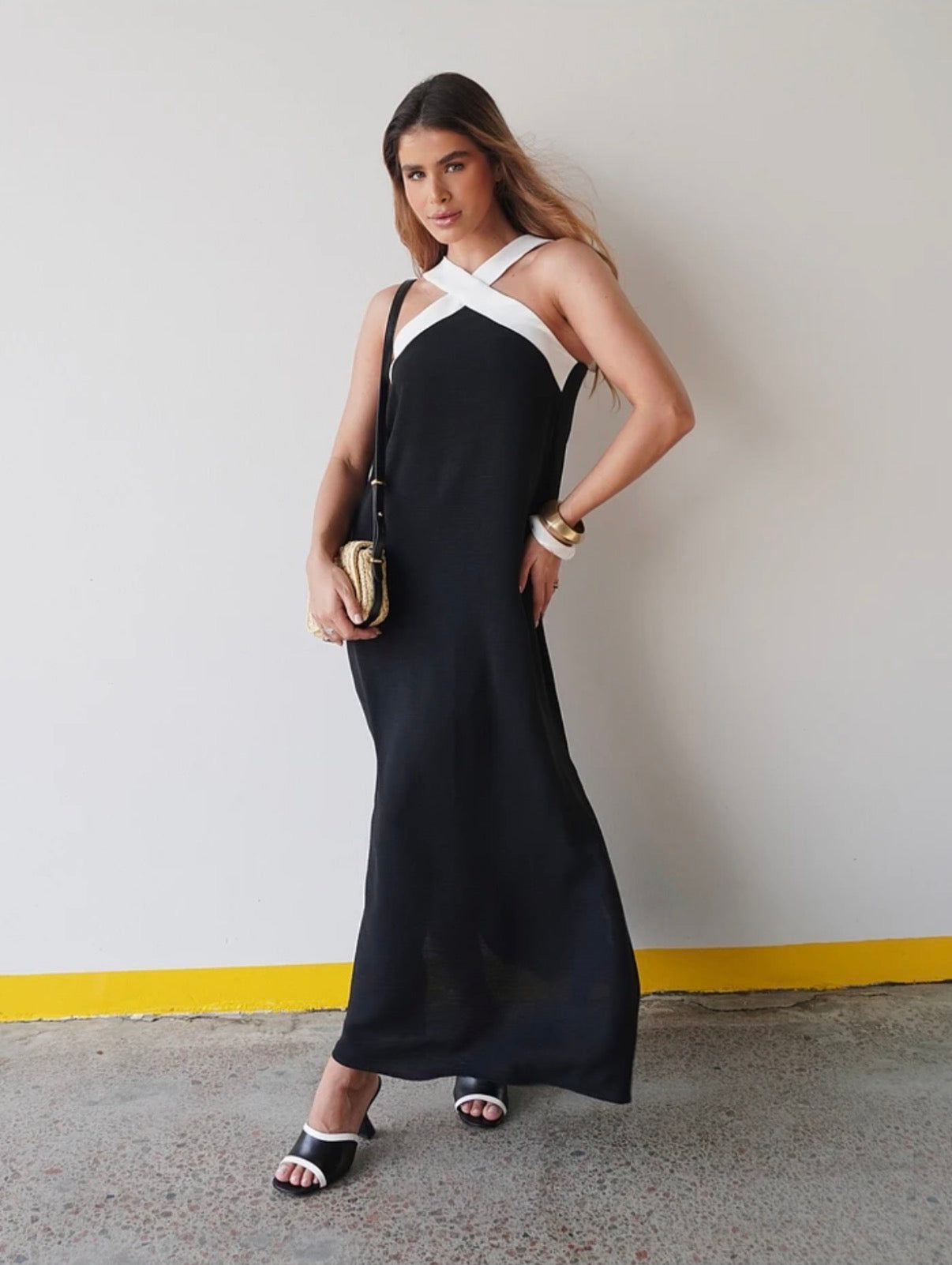 Vestido Longo Bicolor