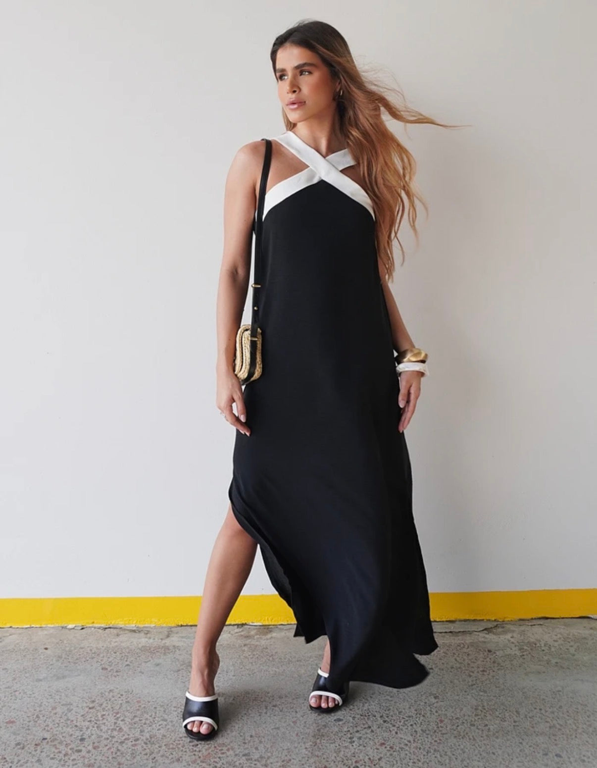 Vestido Longo Bicolor