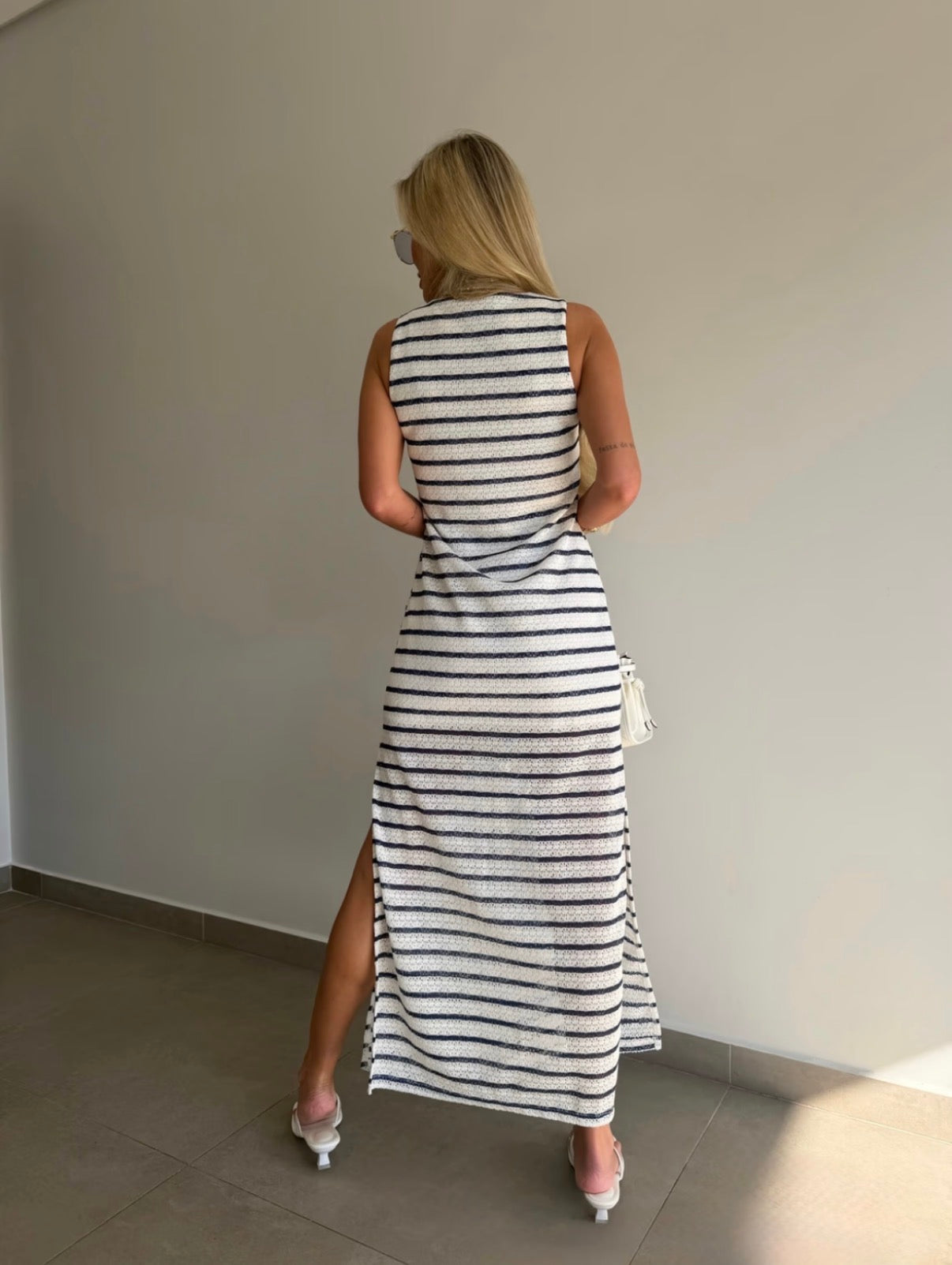 Vestido Midi Tricot Listras
