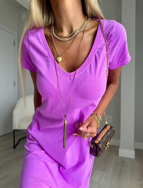 Vestido Midi Básico Luna - PRÉ VENDA  / ENVIO DIA 16/09