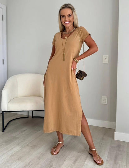 Vestido Midi Básico Luna - PRÉ VENDA  / ENVIO DIA 16/09