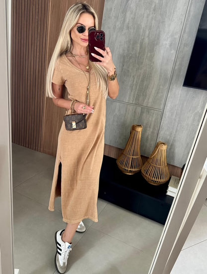 Vestido Midi Básico Luna - PRÉ VENDA  / ENVIO DIA 16/09