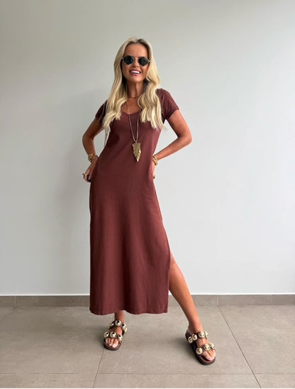 Vestido Midi Básico Luna - PRÉ VENDA  / ENVIO DIA 16/09