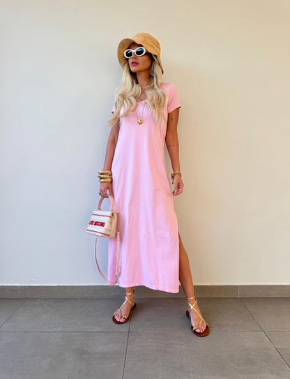 Vestido Midi Básico Luna - PRÉ VENDA  / ENVIO DIA 16/09
