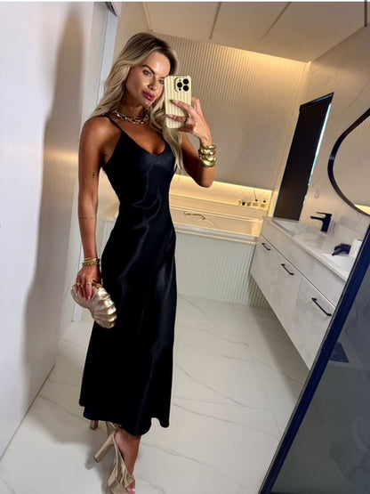 Vestido Midi Cetim - ATENÇÃO PEÇA COM ENVIO EM 13/01