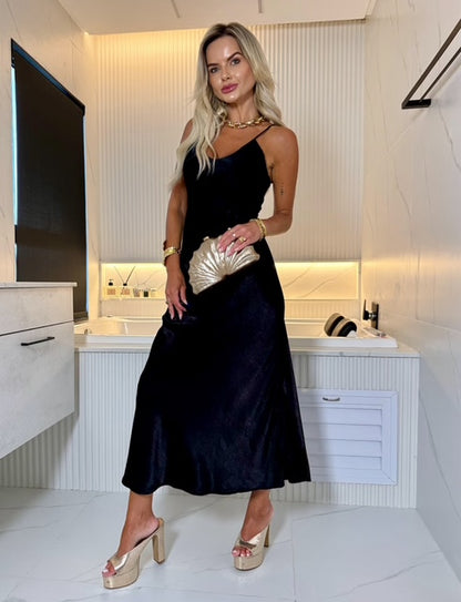 Vestido Midi Cetim - ATENÇÃO PEÇA COM ENVIO EM 13/01