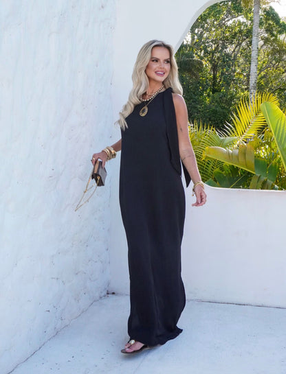 Vestido Ombro Único Valéria - ATENÇÃO PEÇA EM PRÉ VENDA, COM ENVIO EM 13/01