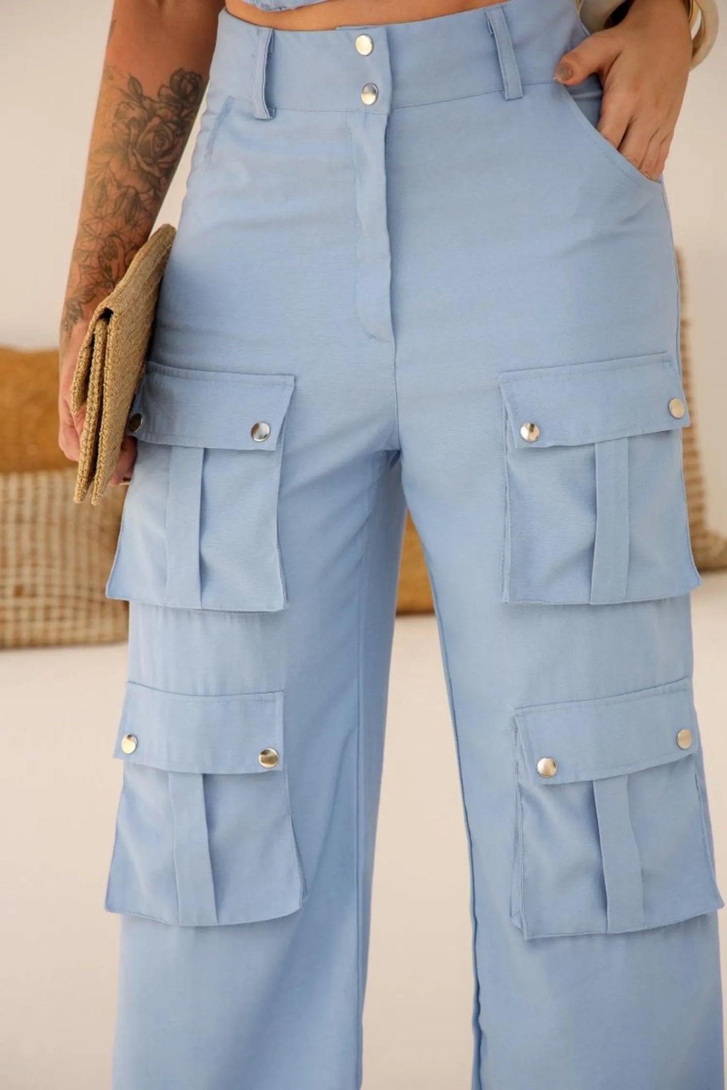 Calça Cargo Alfaiataria Multi Bolsos