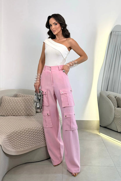 Calça Cargo Alfaiataria Multi Bolsos