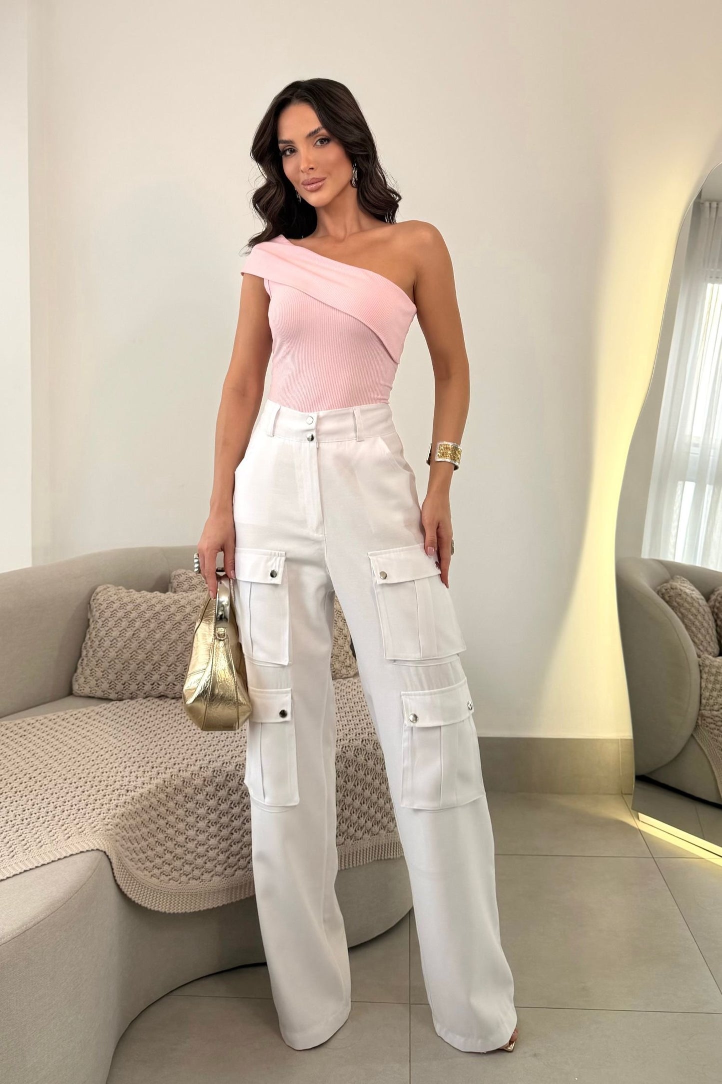 Calça Cargo Alfaiataria Multi Bolsos