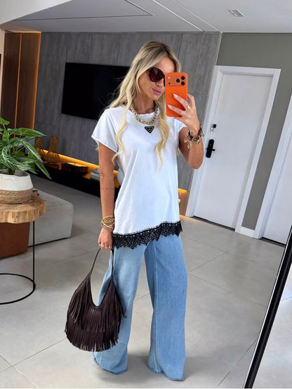 T-Shirt Renda - ATENÇÃO! PEÇA EM PRÉ VENDA, COM ENVIO EM 31/03