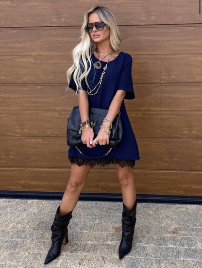 Vestido Curto Renda - ATENÇÃO! PEÇA EM PRÉ VENDA, COM ENVIO EM 31/03