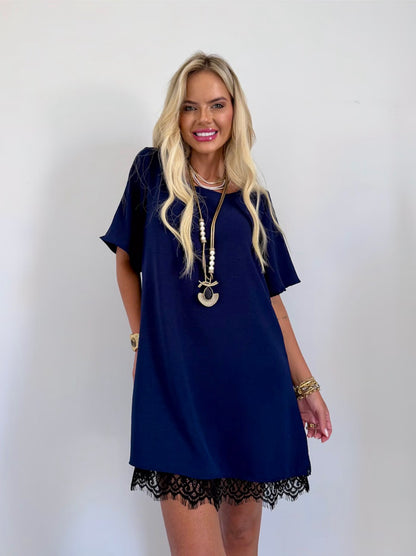 Vestido Curto Renda - ATENÇÃO! PEÇA EM PRÉ VENDA, COM ENVIO EM 31/03