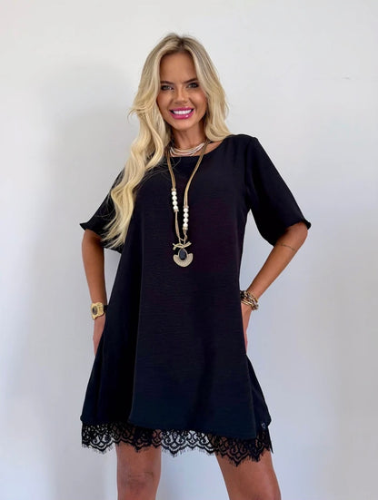 Vestido Curto Renda - ATENÇÃO! PEÇA EM PRÉ VENDA, COM ENVIO EM 31/03