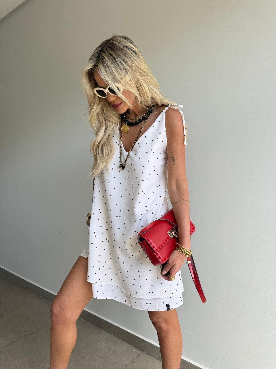 Vestido Curto Poá