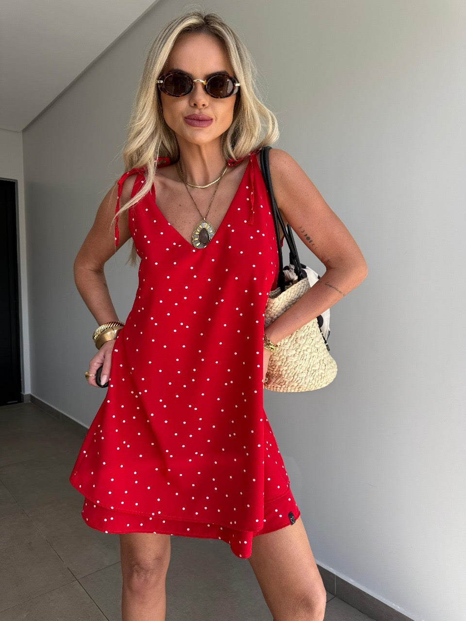 Vestido Curto Poá